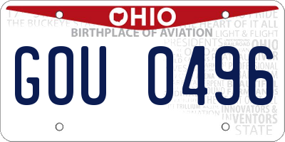 OH license plate GOU0496