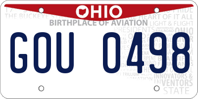 OH license plate GOU0498