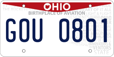 OH license plate GOU0801