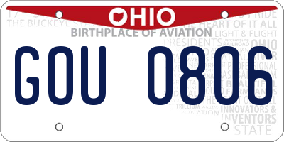 OH license plate GOU0806