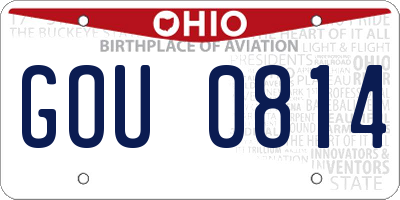OH license plate GOU0814