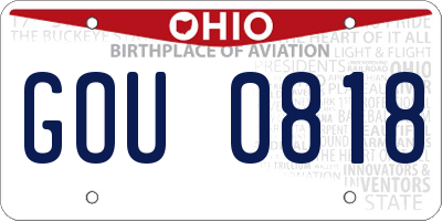 OH license plate GOU0818