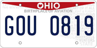 OH license plate GOU0819