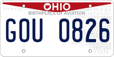 OH license plate GOU0826