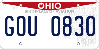 OH license plate GOU0830