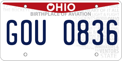 OH license plate GOU0836