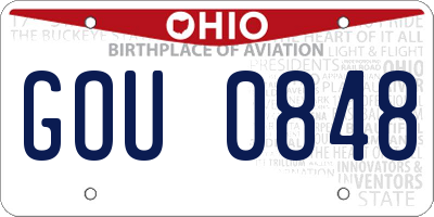 OH license plate GOU0848