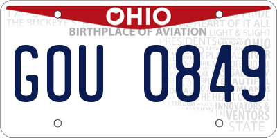 OH license plate GOU0849