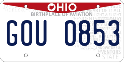 OH license plate GOU0853