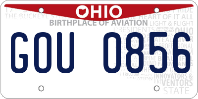 OH license plate GOU0856