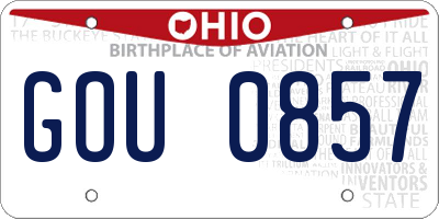 OH license plate GOU0857