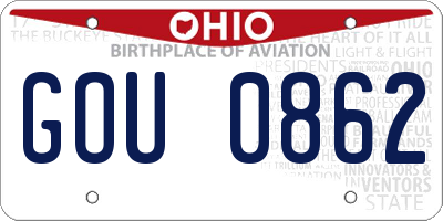 OH license plate GOU0862