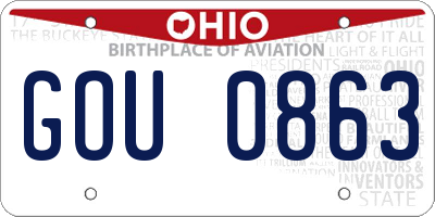 OH license plate GOU0863