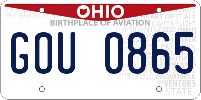 OH license plate GOU0865