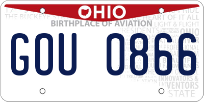 OH license plate GOU0866