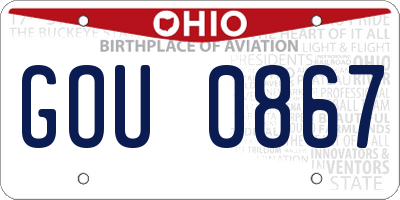 OH license plate GOU0867