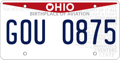 OH license plate GOU0875