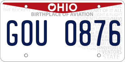 OH license plate GOU0876