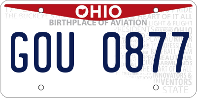 OH license plate GOU0877