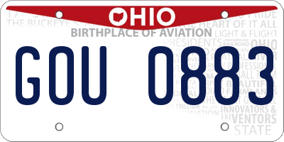 OH license plate GOU0883