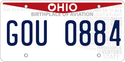 OH license plate GOU0884
