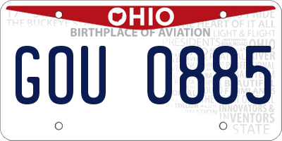 OH license plate GOU0885