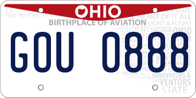 OH license plate GOU0888