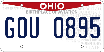 OH license plate GOU0895