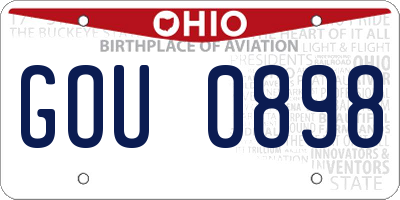 OH license plate GOU0898