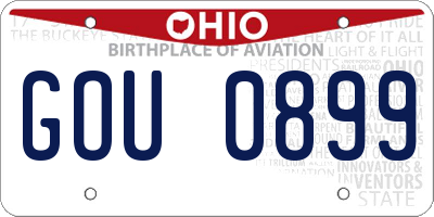 OH license plate GOU0899