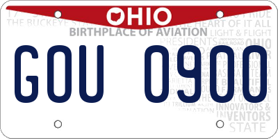 OH license plate GOU0900