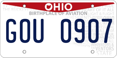 OH license plate GOU0907