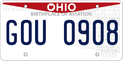 OH license plate GOU0908