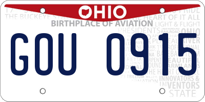 OH license plate GOU0915