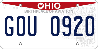 OH license plate GOU0920