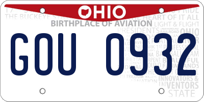 OH license plate GOU0932