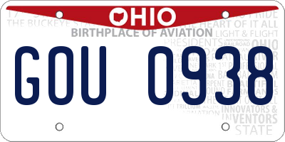 OH license plate GOU0938
