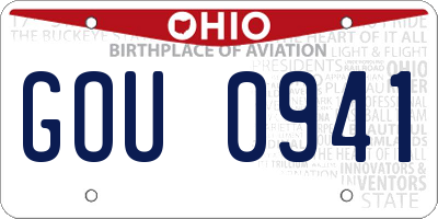OH license plate GOU0941