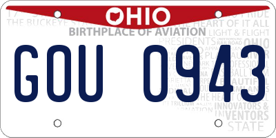 OH license plate GOU0943