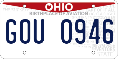 OH license plate GOU0946