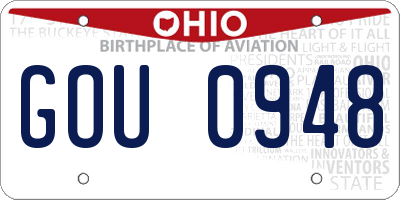OH license plate GOU0948