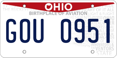 OH license plate GOU0951