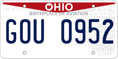 OH license plate GOU0952
