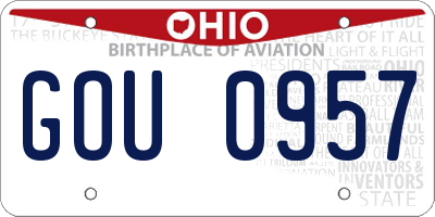 OH license plate GOU0957
