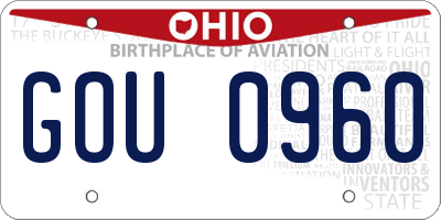 OH license plate GOU0960