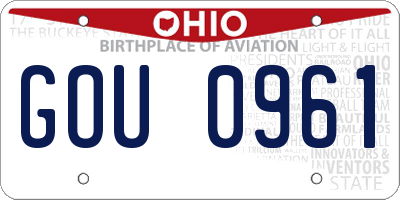 OH license plate GOU0961