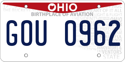OH license plate GOU0962