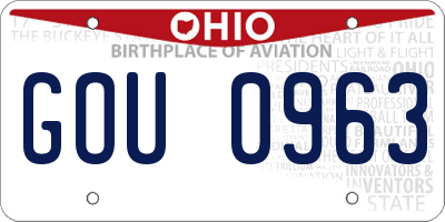 OH license plate GOU0963