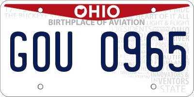OH license plate GOU0965