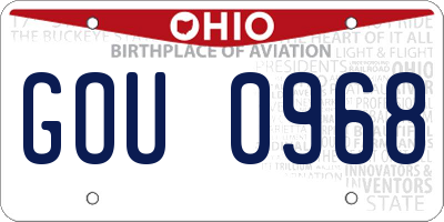 OH license plate GOU0968